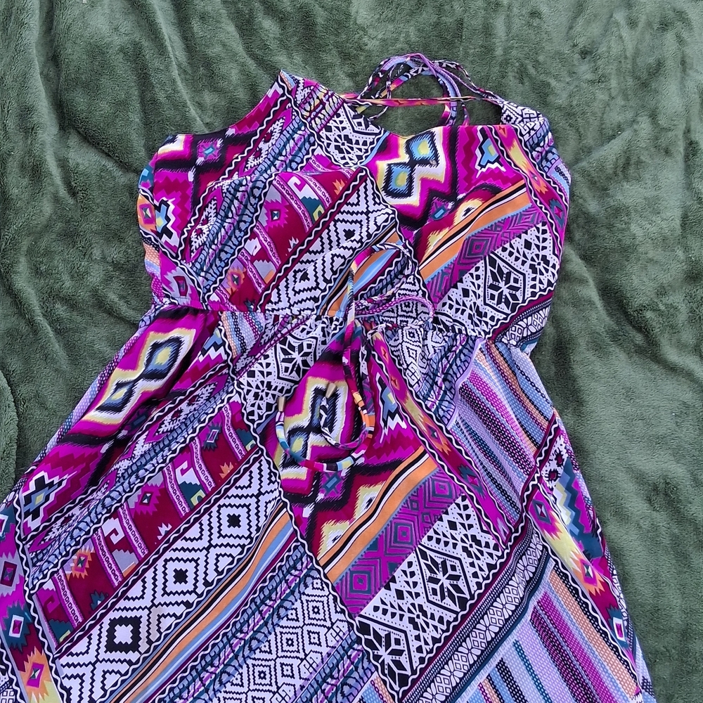 Speed Control Multicolor Geometric Mini Dress - Picture 2 of 6